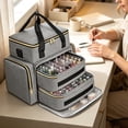 thumbnail image 5 of Gumesh Nail Polish Organizer Case – Waterproof Travel Bag with Hard Bottom – Double Layer Nail Storage Bag with Adjustable Dividers & Nail Lamp Compartment (Gray), 5 of 5