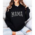 thumbnail image 6 of Checkered Mama Hoodie for Women Trendy Varsity Checkerboard Pullover, Black Hoodie, M, 6 of 8