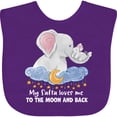 thumbnail image 3 of Inktastic My Safta Loves Me to the Moon and Back Elephant Family Boys or Girls Baby Bib, 3 of 4