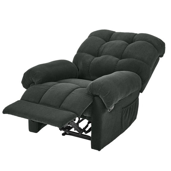 CQSXDA Manual Recliner Armchair with Padded Footrest for Living Room and Home Theater Ergonomic Lounge Seating,
Dark Gray