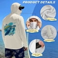thumbnail image 4 of SEANATIVE Men's Outdoor Fishing Hoodie Sun Protection with Face Cover, Lightweight Portable Sun Block Top UV Protection Hooded Pullover for Travel Fishing, 2XL, Sea Turtle Blue Beige, 4 of 7