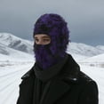 thumbnail image 2 of Unique Bargains 1 Pc Warm Face Mask Knitting Balaclava for Cycling Purple Black, 2 of 6