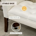 thumbnail image 4 of YYAo Bench, Bedroom Bed Bench Ottoman,Upholstered Bedroom Bench, End of Bed Bench with Arms and Solid Wood Legs, Cream White, 4 of 7