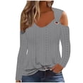 thumbnail image 2 of Womens Tops Short Sleeve Women's Fashion Casual Solid Color Long-Sleeved Blouse Going out Tops for Women, 2 of 5