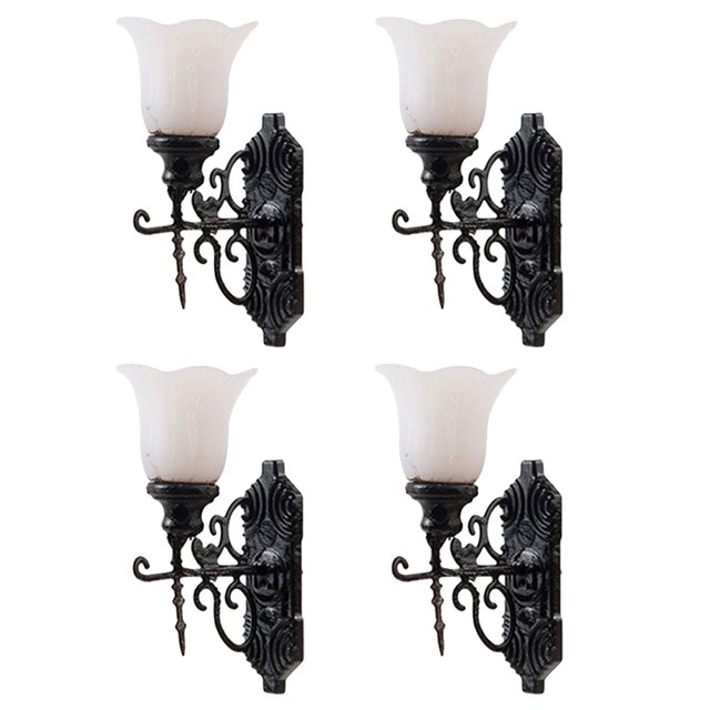 MasteelfCA 4pcs Miniature Sand Table Wall Lamp Models Landscape Ornament Sandtable Decor