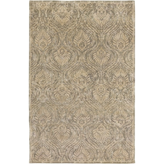 Hauteloom Northam Wool Living Room, Bedroom Area Rug - Traditional - Tan, Medium Gray, Olive - 6' x 9'