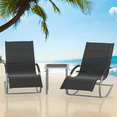 thumbnail image 2 of Ensemble de Salon de Patio 3 Pcs - 2 Chaises Longues Réglables avec Table d'Appoint - Tissu Textilène Résistant aux Intempéries avec Cadre en Acier Robuste - Mobilier d'Extérieur pour Patio, Piscine, Balcon, Jardin - Noir, 2 of 6