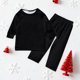thumbnail image 1 of Moda Navidad Niño Color Sólido Blusa Pantalones Ropa Familiar Pijamas Niño Poliéster Tops Pantalones, 1 of 5
