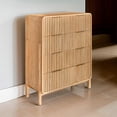 thumbnail image 6 of Benjara Cid Tori 47 Inch Tall Dresser Chest, 4 Fluted Drawers, Gold Handles, Brown, 6 of 6
