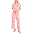 thumbnail image 5 of Hanes Women's New Mood Sleep and Lounge Pajama Set , Pink Vines, Large, 5 of 5