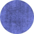 thumbnail image 1 of Ahgly Company Indoor Round Abstract Blue Modern Area Rugs, 5' Round, 1 of 4