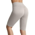 thumbnail image 4 of Oalirro High Waisted 19" Biker Shorts for Women, Soft Black Workout Yoga Running Shorts, 4 of 8