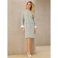 thumbnail image 2 of DARING DIVA Long Sleeve Tweed Dress M White Black, 2 of 7