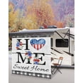 thumbnail image 5 of 4th of July RV Awning Sun Shade Screen 9'X7' Sweet Home Mesh Sunscreen Patriotic Heart Poppy Plaid Awning Shade Screen with Zipper UV Blocker Completed Kits Outdoor Canopy for RV Motorhome Camper, 5 of 7