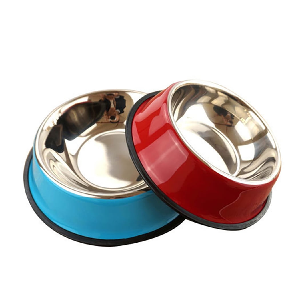 Nobrand Pet Bowl Stainless Steel Nonslip Simple Cat Food Bowl Dog Bowl Puppy Water Bowl Yellow