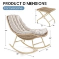 thumbnail image 3 of SWITTE Patio Rocking Chair, Indoor & Outdoor Lounge Rocker Chair with Cushion and Ottoman, Beige, 3 of 7