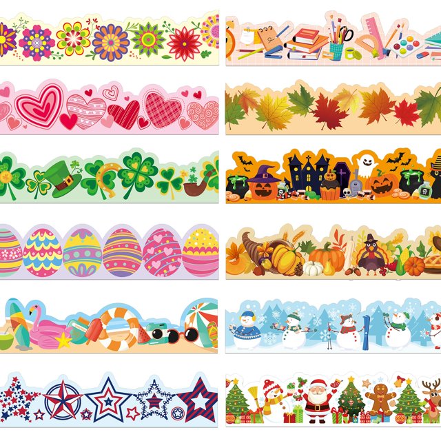 Bulletin Board Borders Geyee, 240 unidades, 72 m, colores arcoíris