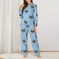 thumbnail image 3 of Junzan Corgi Dog Print Womens Pajama Sets,Long Sleeve Button Down For Women Pjs 2 Piece, 3 of 9