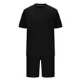 thumbnail image 4 of Dagegui Summer Outfit Sets for Men Waffle Crewneck T-Shirts and Short Pants Set Casual Beach Outdoor Outfits Solid Sweatsuits Black XL, 4 of 6
