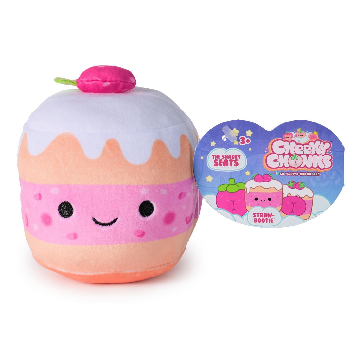 Cheeky Chonks Straw-Bootie Reversible Plush, Food Plushies
