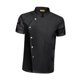 thumbnail image 2 of Chaqueta de chef para hombre, de manga corta, con botones a presión, transpirable, para trabajo y servicio de alimentos 2XL Talla Gris, 2 of 9