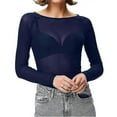 thumbnail image 4 of Haut Transparent à Manches Longues Sans Coutures pour Femmes, Chemisier en Maille, 4 of 5