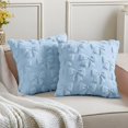 thumbnail image 1 of Juego de 2 fundas de almohada Mixweer Bow, color azul, 46 x 46 cm, 1 of 7