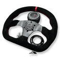 thumbnail image 2 of Suede Leather Steering Wheel + Hub Adapter Kit For Scion xB, TC, xD, xA, 2 of 7