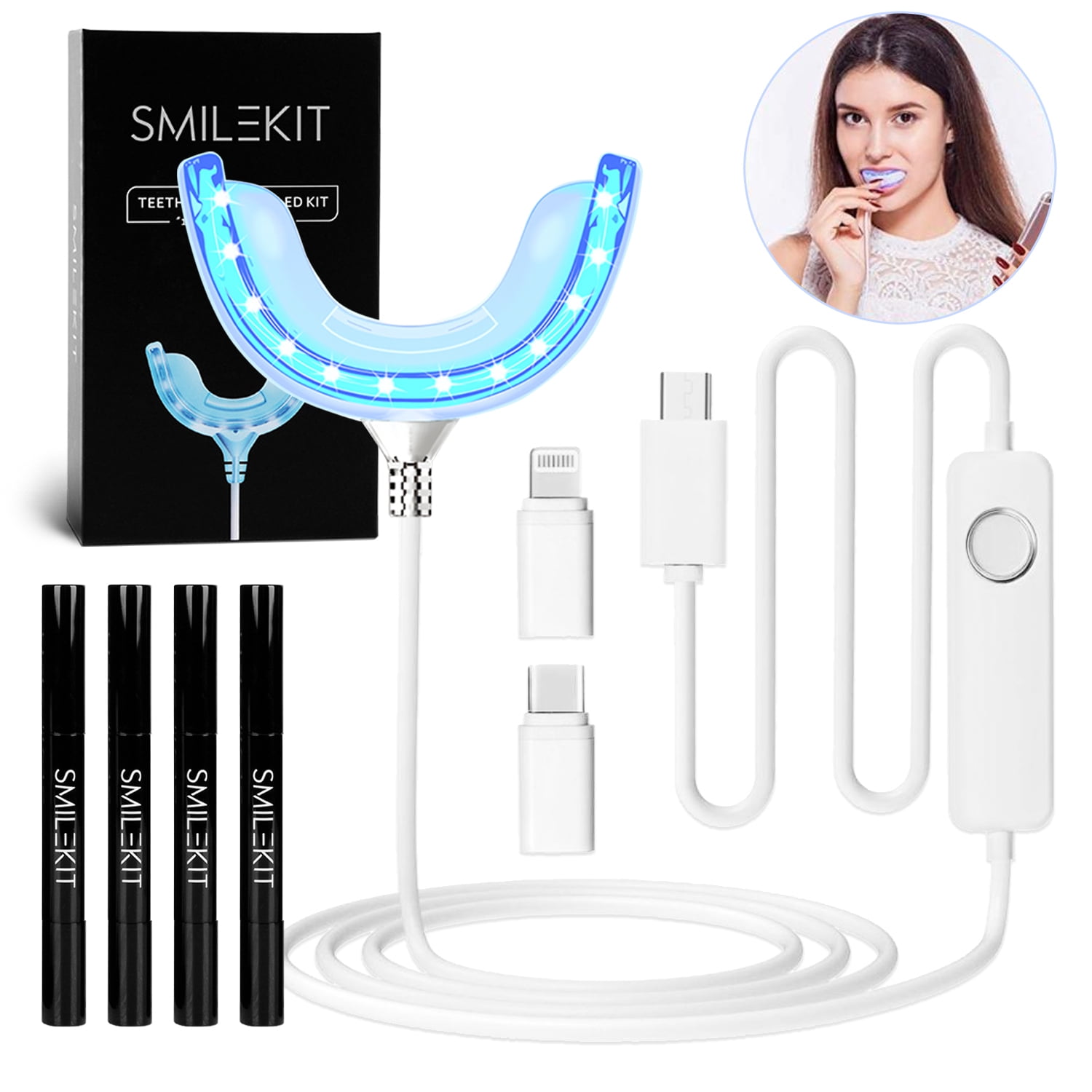Luniquz Home Use Teeth Whitening Kit with 16Point LED Lights