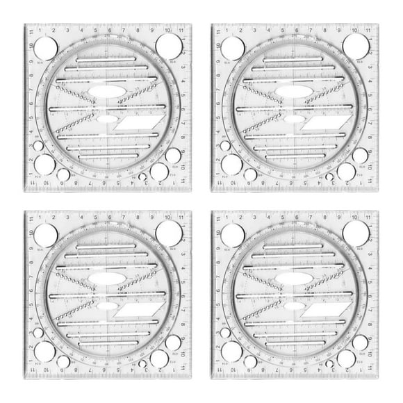 Shisuyan 4pcs Geometric Tool Plastic Assorted Color for Network Design Professionals
