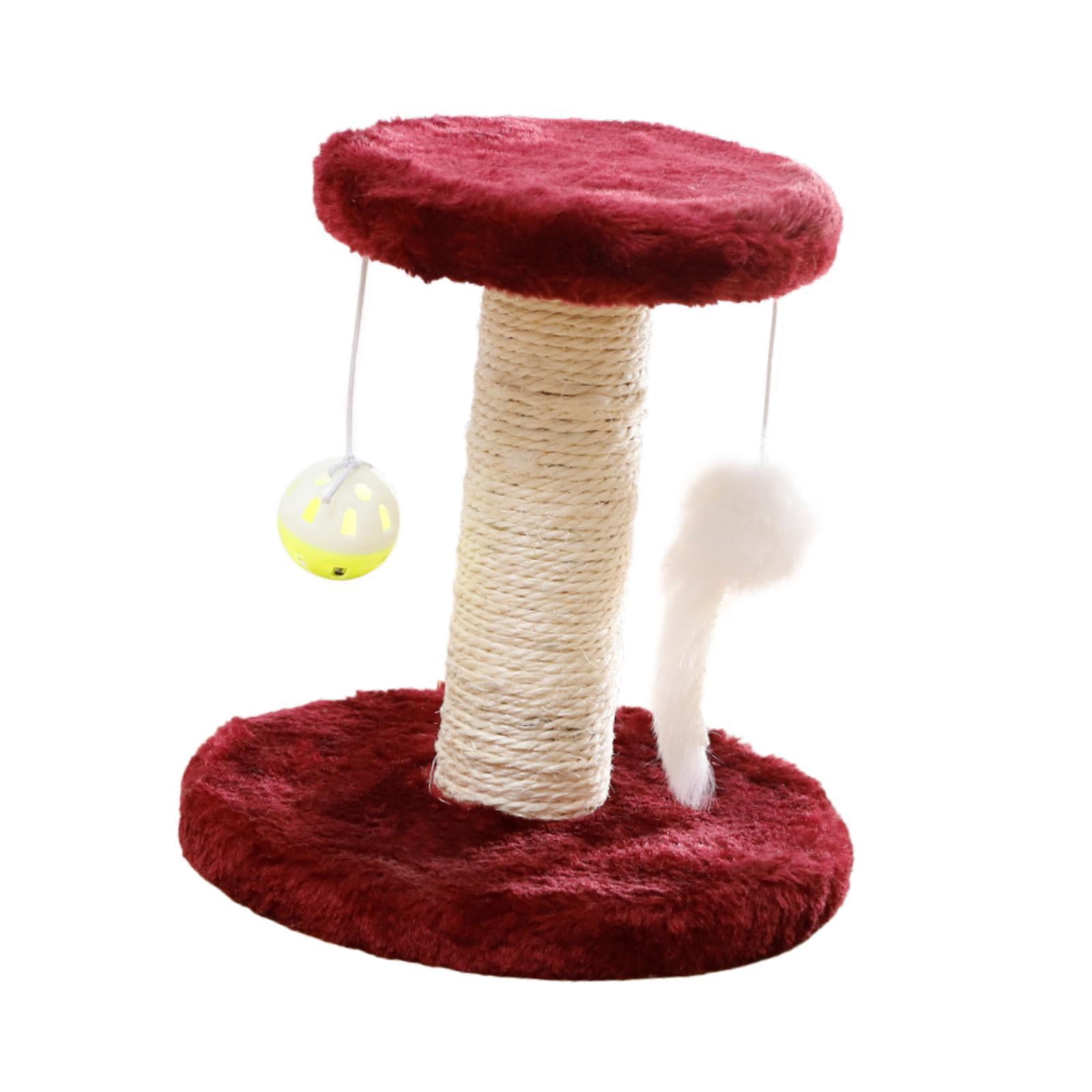 EHJRE Cat Scratching Post, Sisal Climbing Frame for Cats Indoor, Interactive Cute Sisal Scratching Post for Kittens, Home Decoration Red