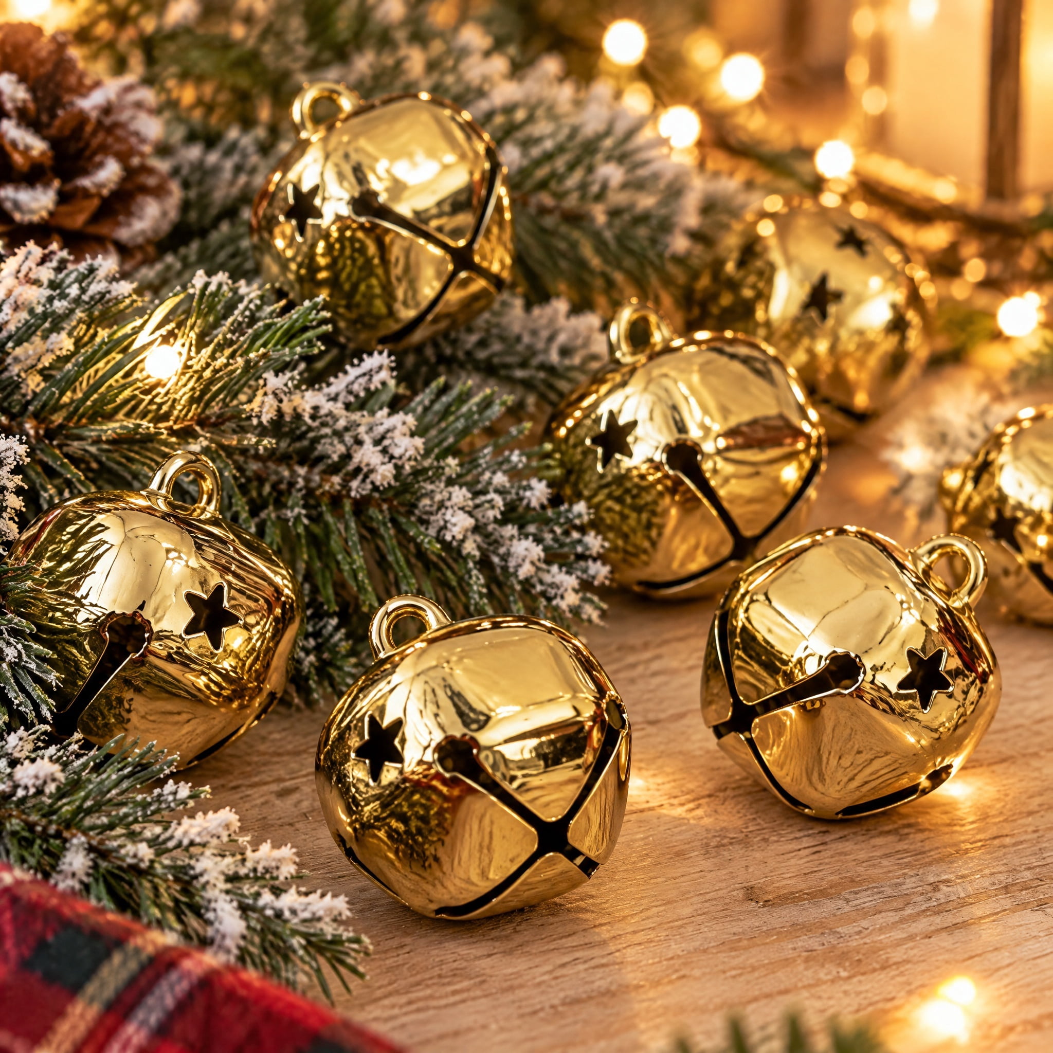 18-Count Gold Metal Jingle Bell Christmas Ornaments, 1", by Holiday Time