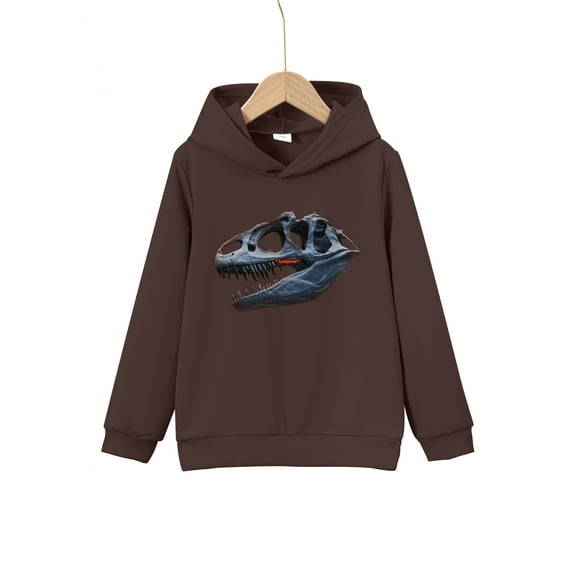 Big Boys Tops Dinosaur Fossil Print Sweatshirt Casual Long Sleeve Hoodies For Spring And Autumn