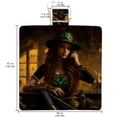 thumbnail image 2 of Saint Patrick's Day Canvas Picnic Mat Waterproof and Portable for Outdoor Beach Camping Hiking - Large Size Foldable Blanket with Carrying Strap - for Family and Friends Enjoyment, 2 of 6