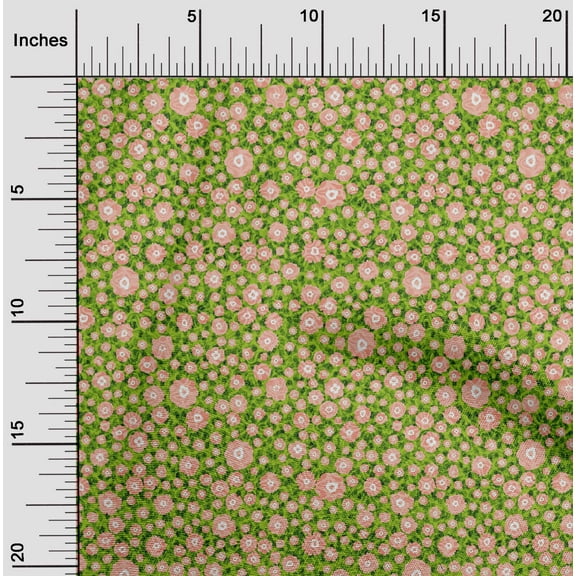 oneOone Cotton Jersey Green Fabric Floral & Texture Craft Projects Decor Fabric Printed By The Yard 58 Inch Wide
