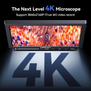 TOMLOV Autofocus 4K Digital Microscope, 8 TM4K-AF Flex Arm HDMI 2000X Soldering Microscopes for Adults, Coin Microscope with Ring Light, 52MP LCD Microscopes with Screen