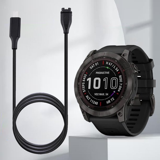 Cargador tipo C Cable de carga de reloj de seguridad para Garmin Fenix 7/7S/7X/6 (recto)