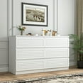 thumbnail image 2 of GVN Bedroom Dresser, Chest of Drawers,White 6 Drawer Dresser for Bedroom, Wide Modern Chest of Drawers No Handles for Living Room, Hallway, Entryway, 2 of 13