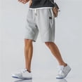 thumbnail image 4 of Pantalones cortos deportivos para hombre, Shorts informales hasta la rodilla, estilo Hip Hop, ajuste holgado, cintura elástica, múltiples bolsillos, ropa de uso diario, 4 of 4