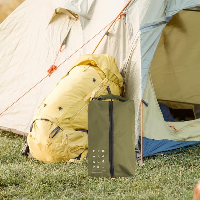 Bolsa de zapatos shamjiam Multifunción para acampar Organizador clasificado Zapatos resistentes plegables L verde