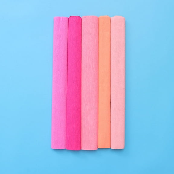 WHAMVOX  5 Rolls Crinkled Paper for DIY Crepe Craft Kit Decorative Child