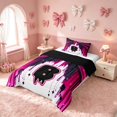 thumbnail image 2 of Homewish Personalized Initial A Twin Comforter Sets for Girls, Princess Bow Bedding Set, Black Reversible, 2-Piece 1 Comforter and 1 Pillowcase, 2 of 6