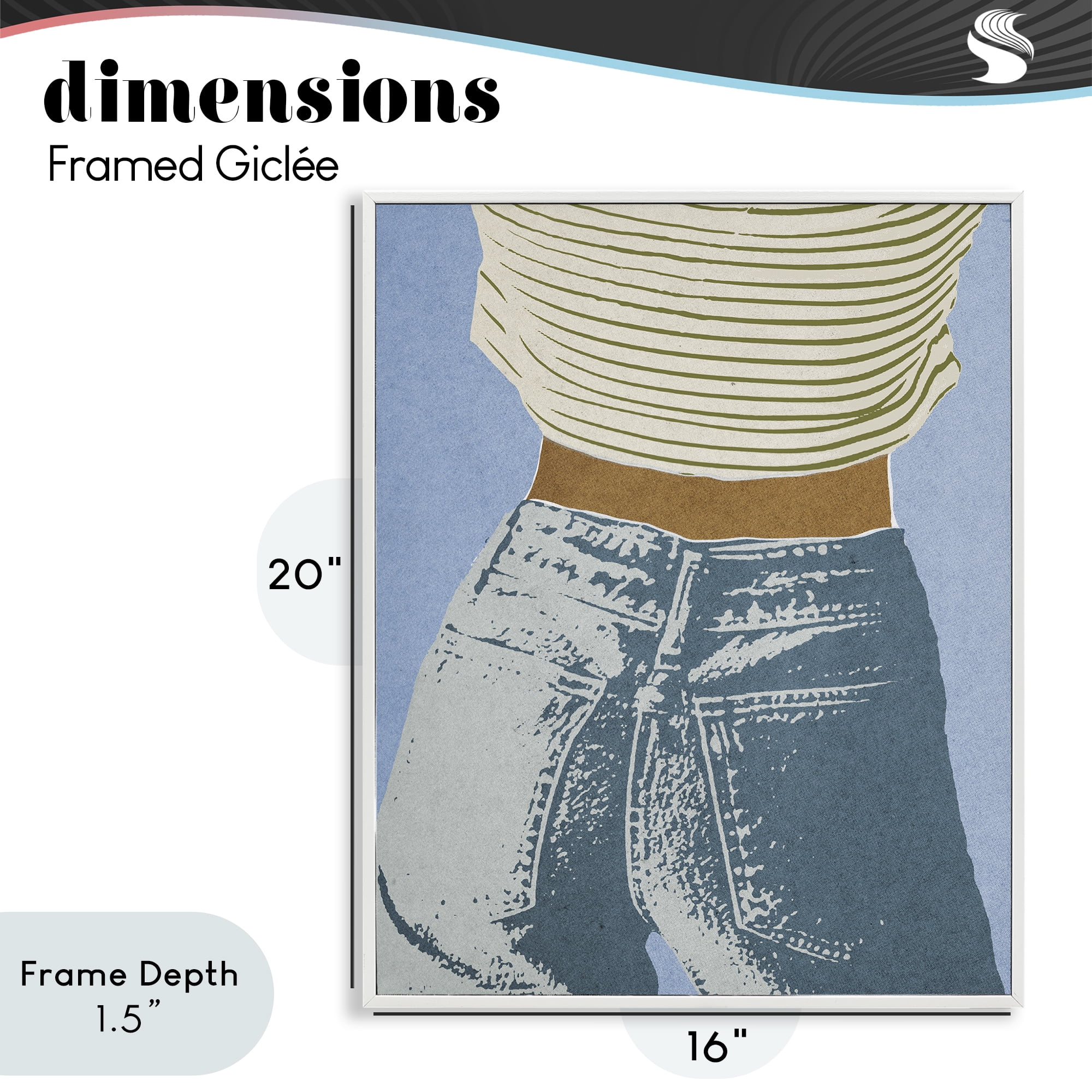 Stupell Industries Vintage Jeans & Tee White Framed Giclee Art, design by Victoria Barnes