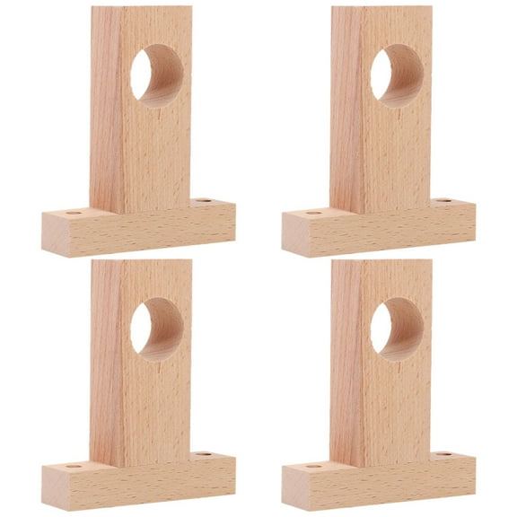 VORCOOL Sturdy Beige Wood Curtain Rod Holders, Easy Install for Home Decor