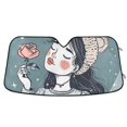 thumbnail image 2 of Girl Flower Rose Automotive Front Car Windshield Sun Shade Reflector Foldable for Front Fit for Cars Truck SUVs, 2 of 8