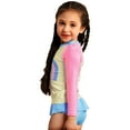 thumbnail image 6 of Odeerbi 4-8 Years Kids Girls Long Sleeve Rash Guard Swimsuits Summer Beach Two Pieces Athletic Training Swimsuit Hawaiian Surfing Swimwear Sunscreen Seaside Swim Skirt Set, 6 of 9