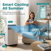 SereneLife 12,000 BTU Portable Air Conditioner & Heater with Wi-Fi – Cooling, Heating, Fan & Dehumidifier Modes, Adjustable Temperature, Window Kit Included (White)