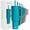 Teal, variant on Elemental Commuter 40 oz Tumbler with Handle and Straw Lid | Travel Coffee Mug Spill Resistant | Insulated Cup Stainless Steel Tumblers for Water, Smoothies, Milkshake and More | Blue Tie Dye