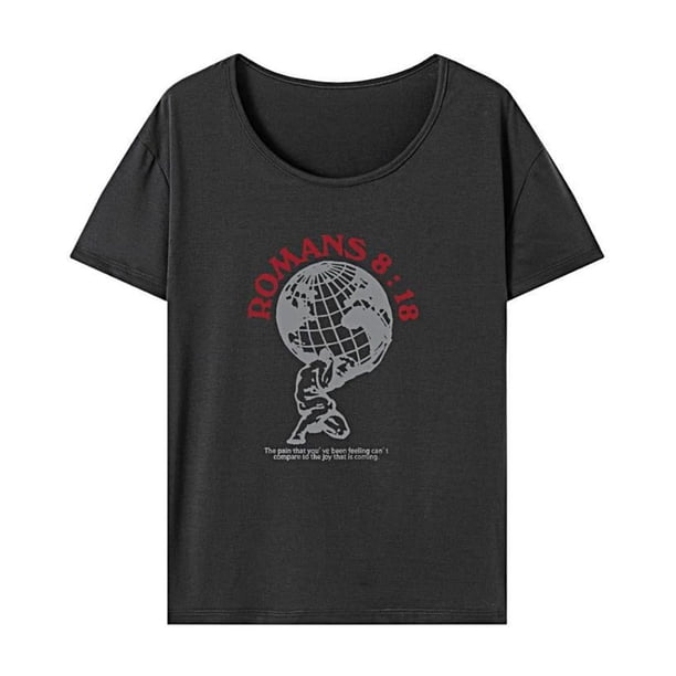 Camiseta para mujer básica camiseta traje trajes cuello redondo camisa para viaje de vacaciones M