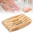 thumbnail image 4 of Bandeja de jabón de madera, soporte de jabón de baño de madera de bambú natural, bandeja de jabón de bambú, características de vanguardia, 4 of 10